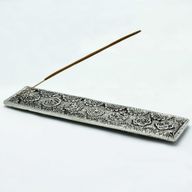 Porte-encens long Chakra en aluminium poli 23 cm