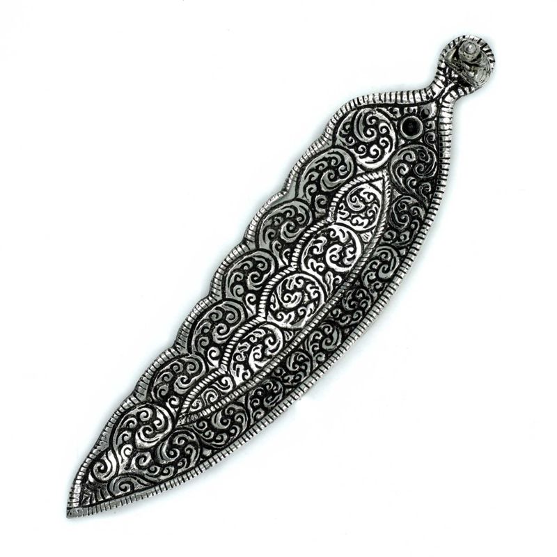Porte-encens Bouddha en aluminium poli de forme longue 23 cm
