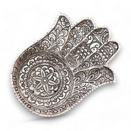 Porte-encens Hamsa en aluminium poli grand modèle 18x13cm