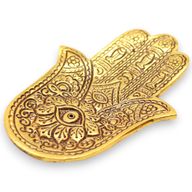 Porte-encens Hamsa en aluminium doré petit modèle 13x5,5cm