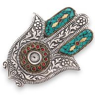Porte-encens Hamsa petit modèle vert 13x5,5cm