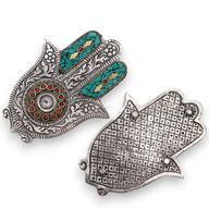 Porte-encens Hamsa petit modèle vert 13x5,5cm
