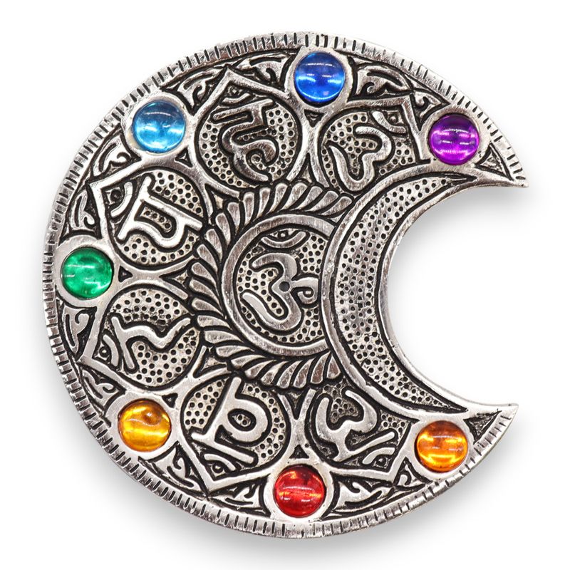 Porte-encens Lune des 7 chakras 11,5cm