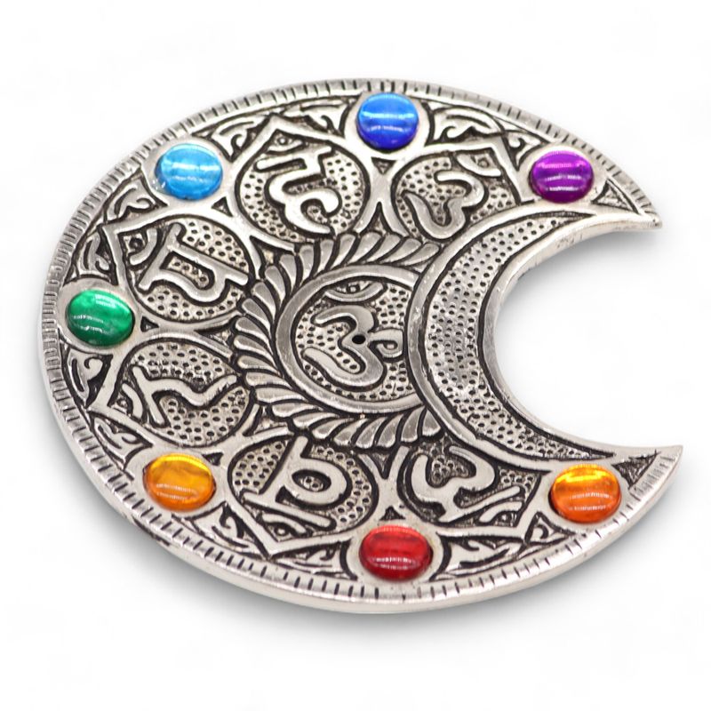 Porte-encens Lune des 7 chakras 11,5cm