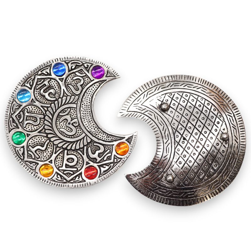 Porte-encens Lune des 7 chakras 11,5cm