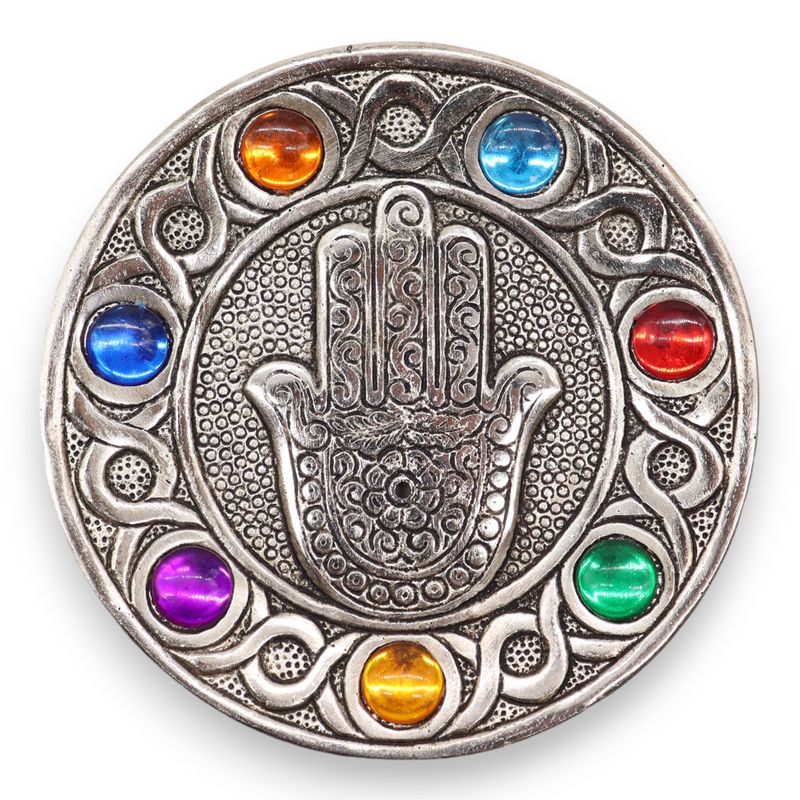 Porte-encens Hamsa des 7 chakras 11,5cm