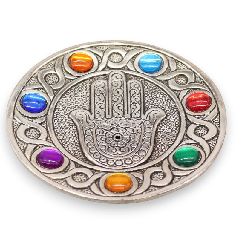 Porte-encens Hamsa des 7 chakras 11,5cm