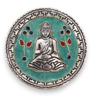 Porte-encens décor Bouddha vert 10cm