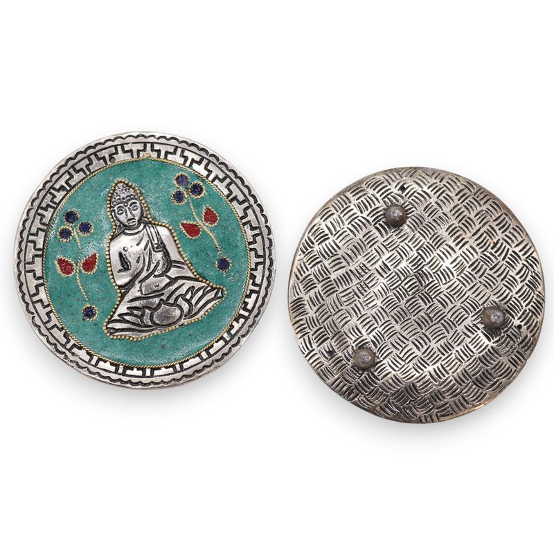 Porte-encens décor Bouddha vert 10cm