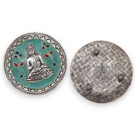 Porte-encens décor Bouddha vert 10cm