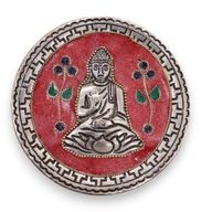 Porte-encens décor Bouddha rouge 10cm