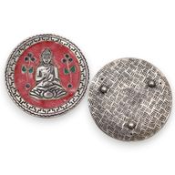 Porte-encens décor Bouddha rouge 10cm