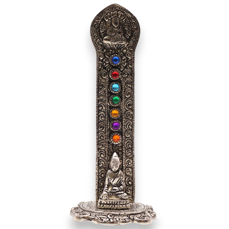 Porte-encens Bouddha tour des 7 chakras 16x6x7cm