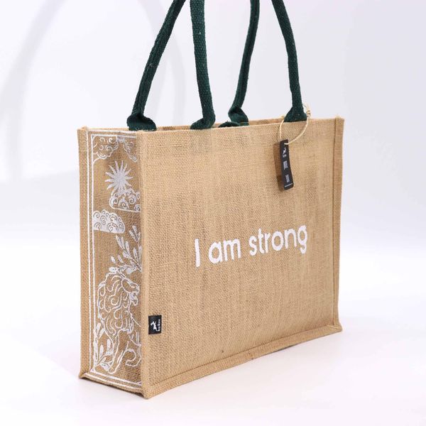 Grand sac en jute Hop Hare - Je suis fort