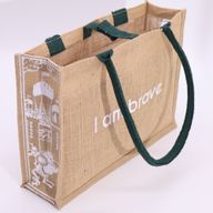 Grand sac en jute Hop Hare - Je suis courageux