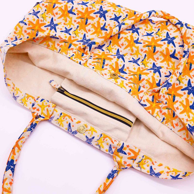 Grand Sac Éclatant - Étoile de Mer Abstraite