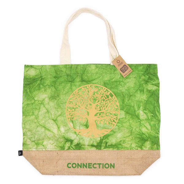 Sac 100% naturel - Vert délavé - Arbre de vie - Connexion