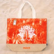 Sac 100% naturel - Orange délavé - Main Namaste - Paix