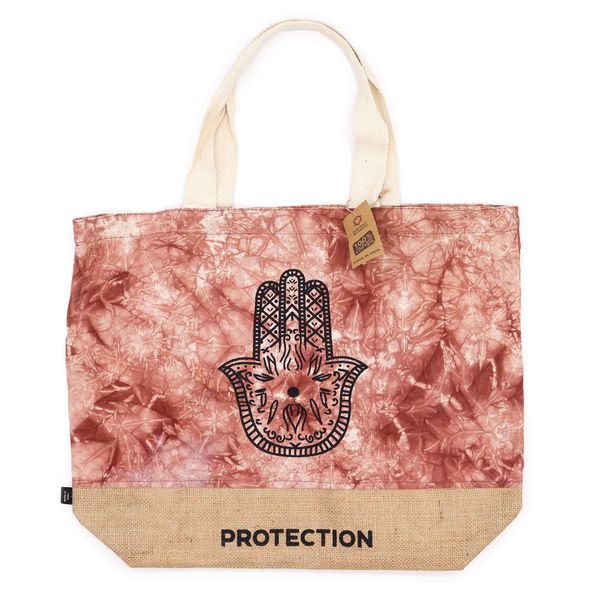 Sac 100% naturel - Terracotta délavé - Hamsa - Protection