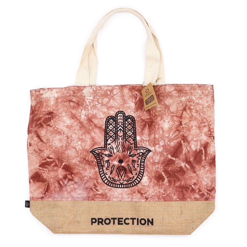 Sac 100% naturel - Terracotta délavé - Hamsa - Protection
