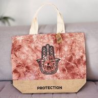 Sac 100% naturel - Terracotta délavé - Hamsa - Protection