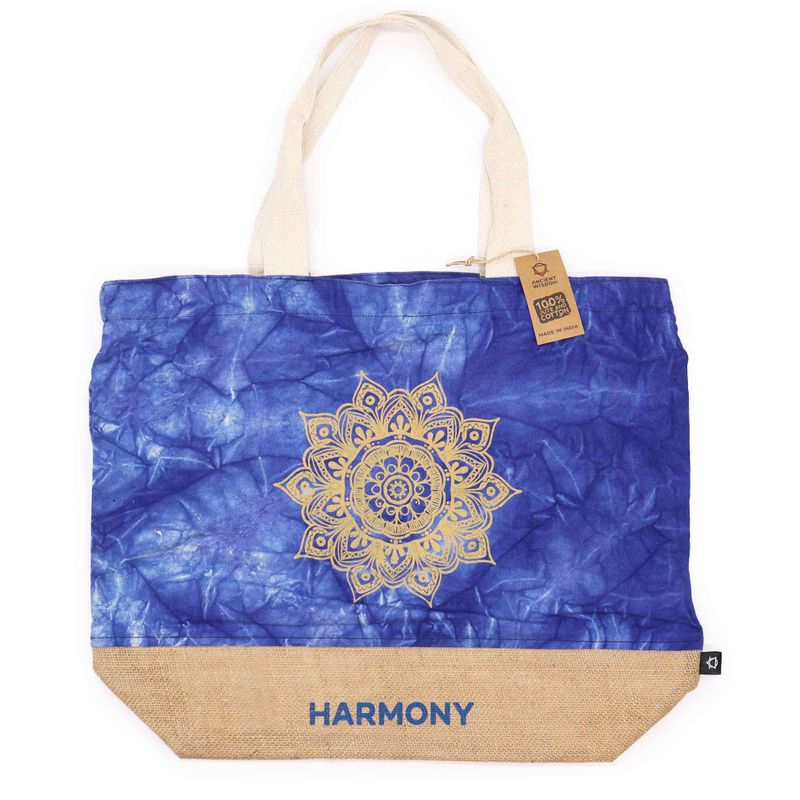 Sac 100% naturel - Bleu délavé - Mandala - Harmonie