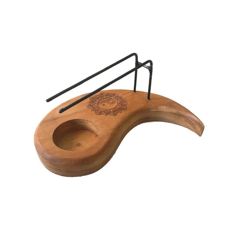 Brûleur Palo-Santo - Bois de teck - Design Yin et Yang