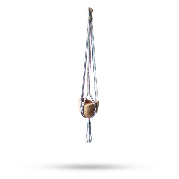 Suspension en macramé classique -Pot Med de salle de bains aux Tons Pastel