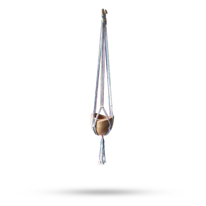 Suspension en macramé classique -Pot Med de salle de bains aux Tons Pastel