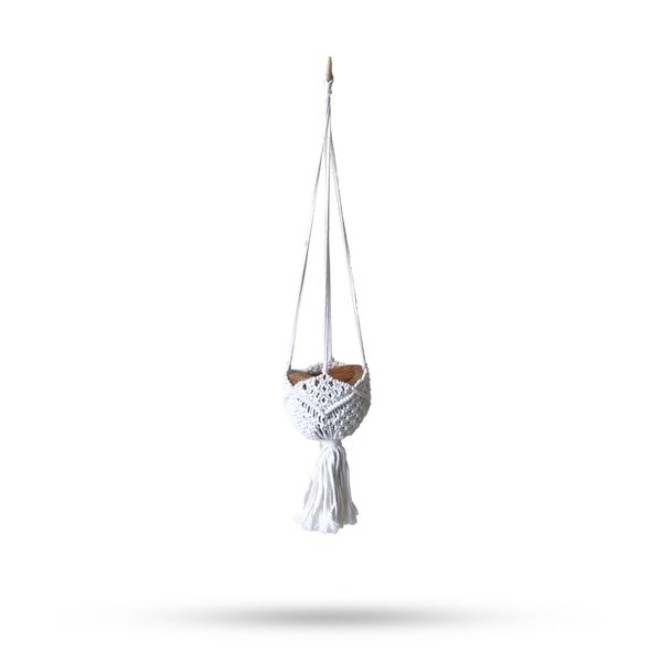 Suspension décorative en macramé - Naturel