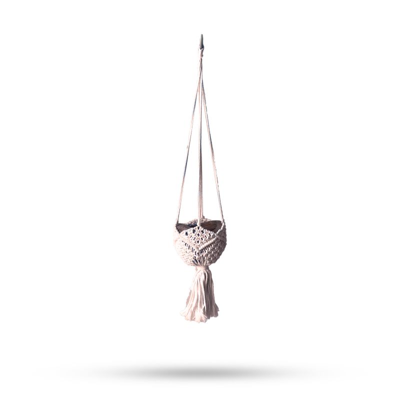 Suspension décorative en macramé - Beige