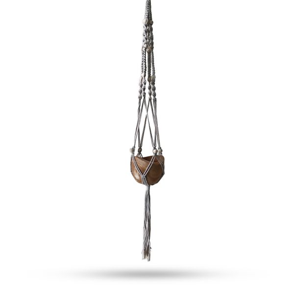 Suspension en macramé perlé - Beige - 1 mètre