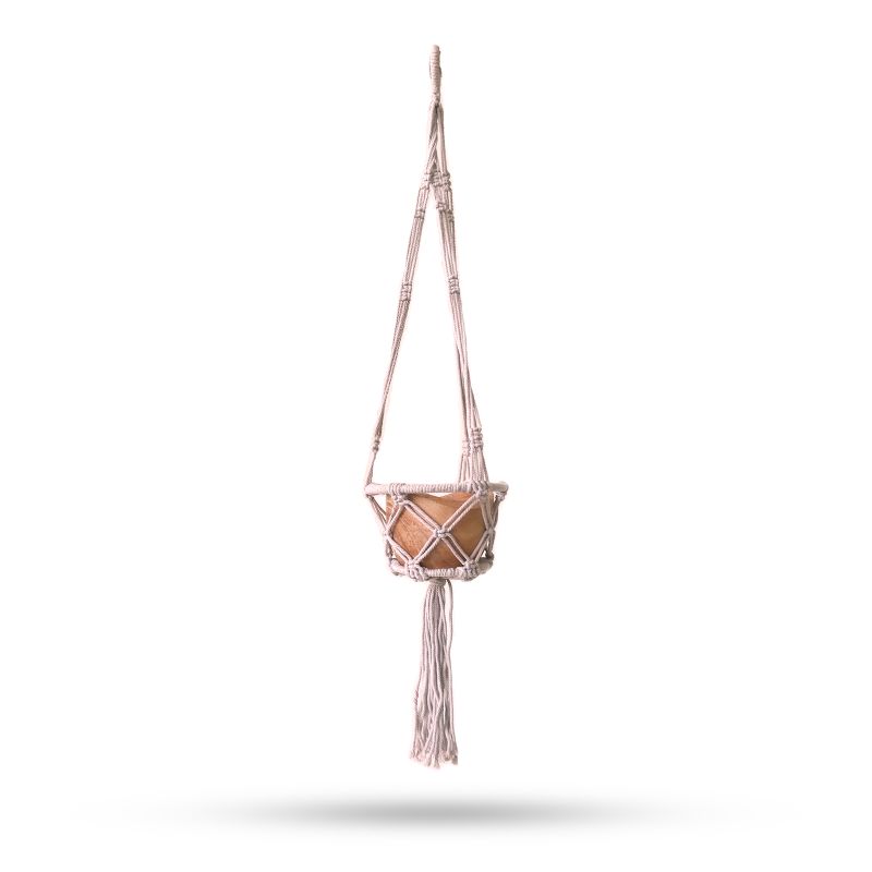 Petite suspension en macramé - Beige - Cerceau de 16 cm