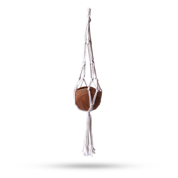 Petite suspension en Macramé - Naturel - 75 cm