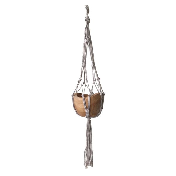 Petite suspension en Macramé - Beige - 75 cm