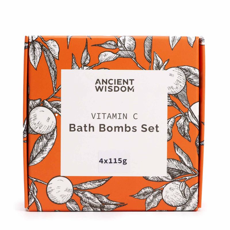 Coffret de bombes de bain à la vitamine C piquante – Quatuor d'aromathérapie
