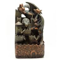 Fontaine à Eau de Table - 35 cm - Dragons, Boule de Cristal et Roue à Eau