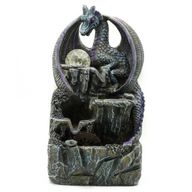 Fontaine à Eau de Table - 35 cm - Dragon Violet, Boule de Cristal et Roue à Eau