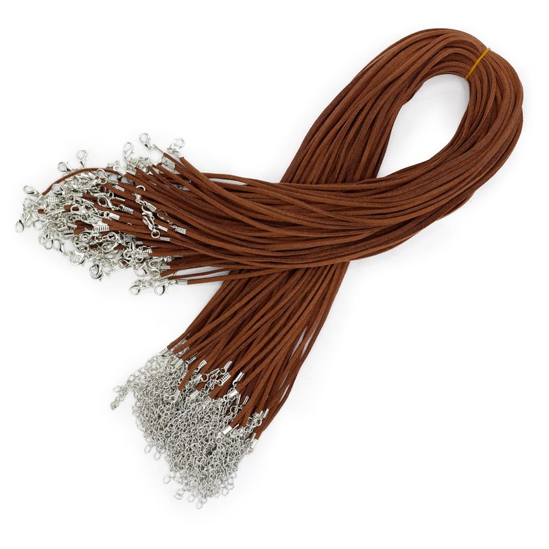 Packs de cordons de suspension en daim - 2,5 mm x 55 cm - Marron foncé A010