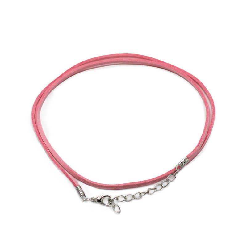 Packs Cordons Pendentifs en Daim - 2,5 mm x 55 cm - Rose A064