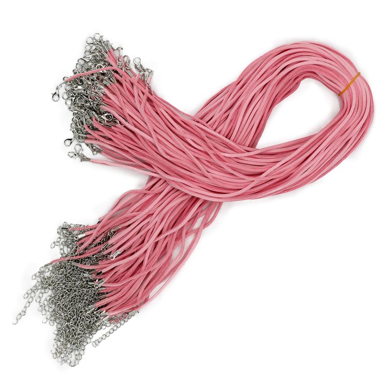 Packs Cordons Pendentifs en Daim - 2,5 mm x 55 cm - Rose A064