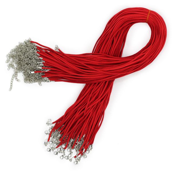 Packs Cordons Pendentifs en Daim - 2,5 mm x 55 cm - Rouge A056