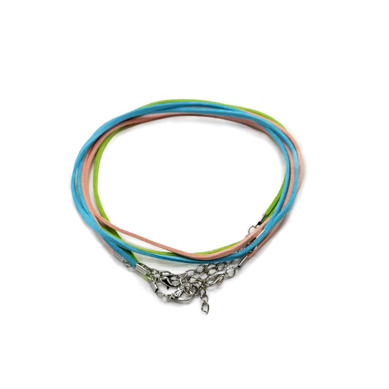 Packs de cordons de suspension en daim - 2,5 mm x 55 cm - Assortis (10 couleurs)