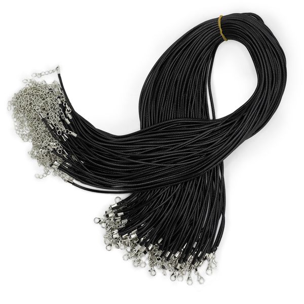 Packs de cordons pour pendentifs cirés - 2 mm x 55 cm - Assortis - Noir 101