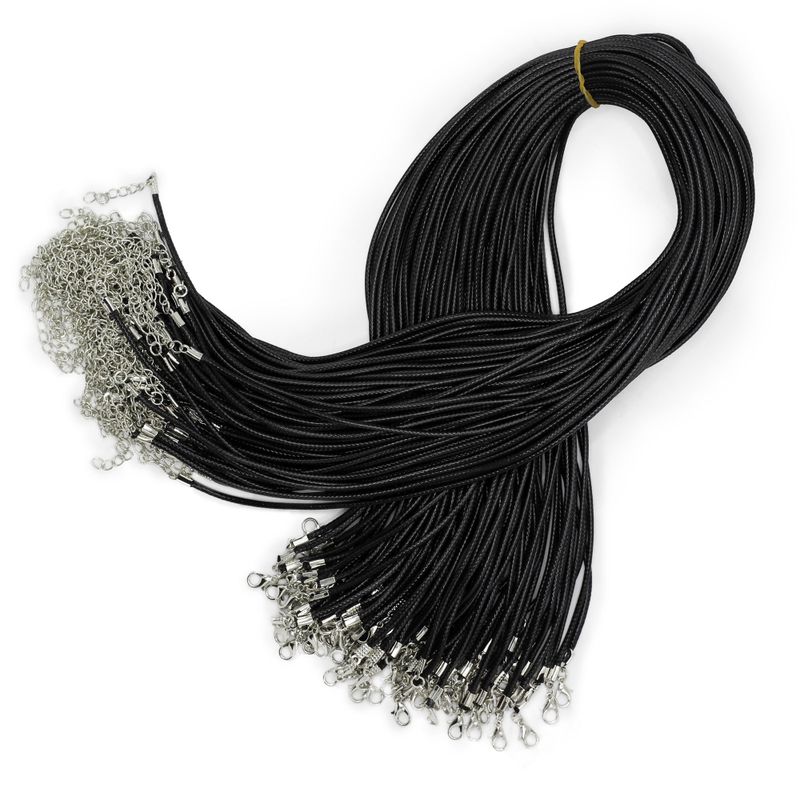 Packs de cordons pour pendentifs cirés - 2 mm x 55 cm - Assortis - Noir 101