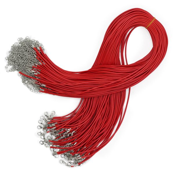 Packs de cordons pour pendentifs cirés - 2 mm x 55 cm - Assortis - Rouge 105