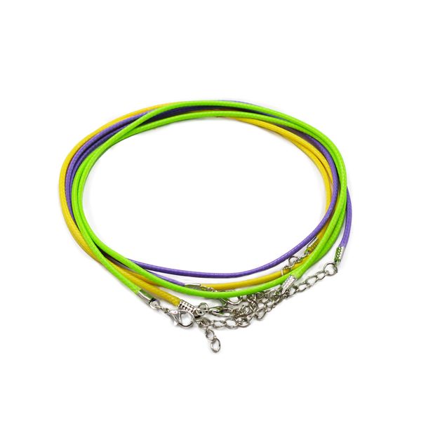 Packs de cordons pendentifs cirés - 2 mm x 55 cm - Assortis - Assortis (10 couleurs)