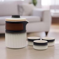Ensemble de théière en céramique de voyage - Trois amis - Pack de voyage