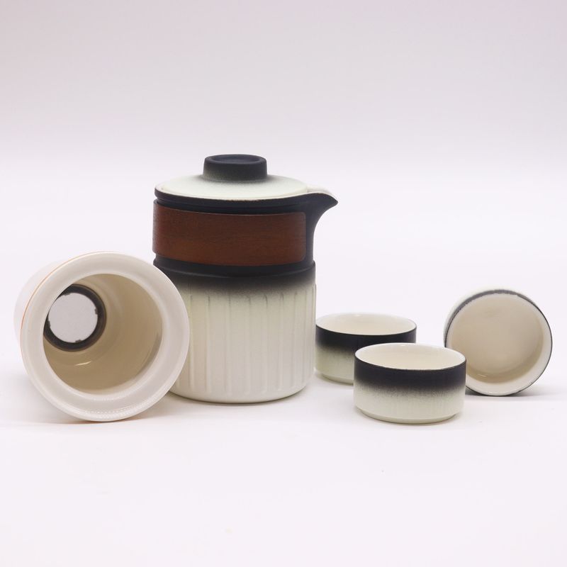 Ensemble de théière en céramique de voyage - Trois amis - Pack de voyage