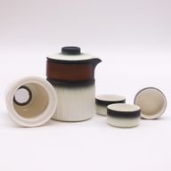 Ensemble de théière en céramique de voyage - Trois amis - Pack de voyage